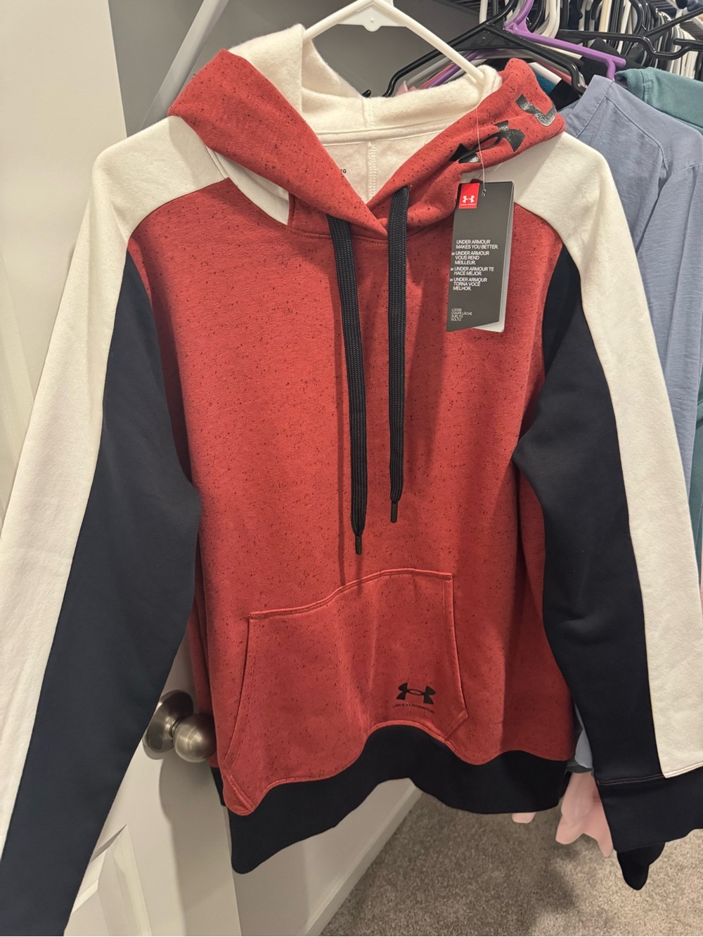 Under Armour Women's Red, Black & White Zip Hoodie